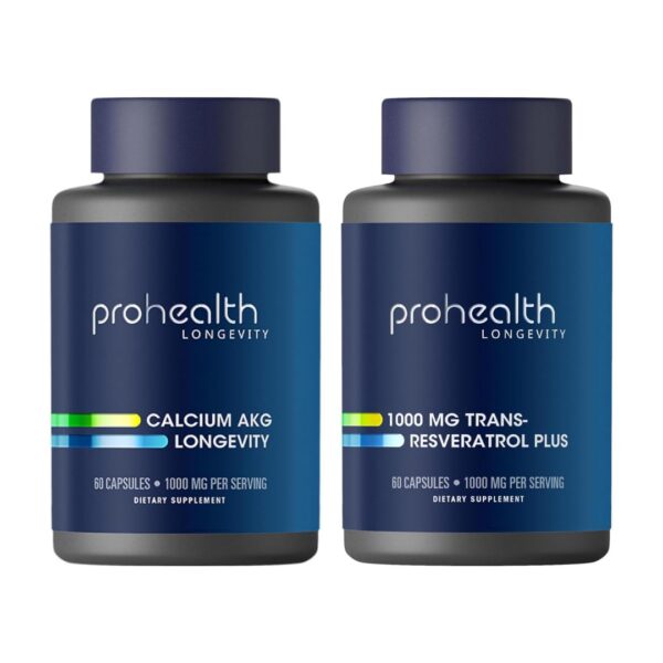 Frontal de la caja ProHealth Resveratrol 1000 mg con Quercetina