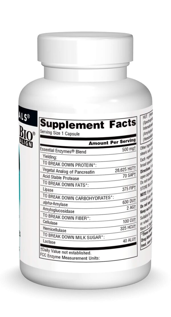 Frontal caja Source Naturals Essential Enzymes 120 cápsulas