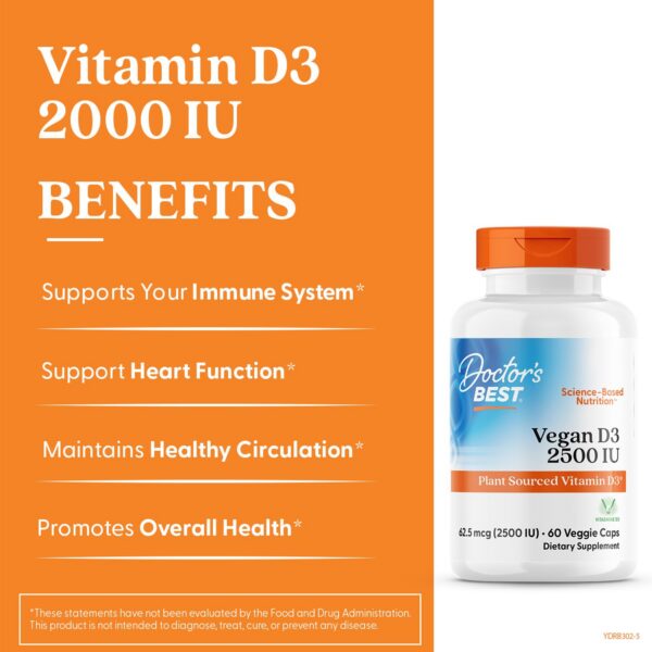 Frontal Doctors Best vitamina d3 vegana suplemento