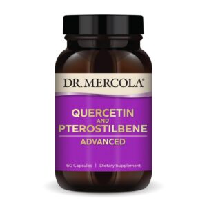 Version 1.0.0 Frontal del frasco Dr Mercola Quercetin & Pterostilbene Advanced