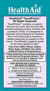 Frontal HealthAid TravelProbio cápsulas para salud digestiva