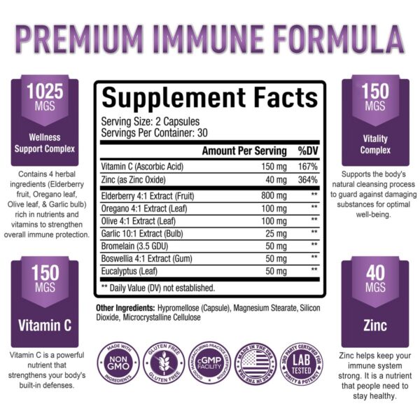 Frontal suplemento Purely Optimal cápsulas saúco