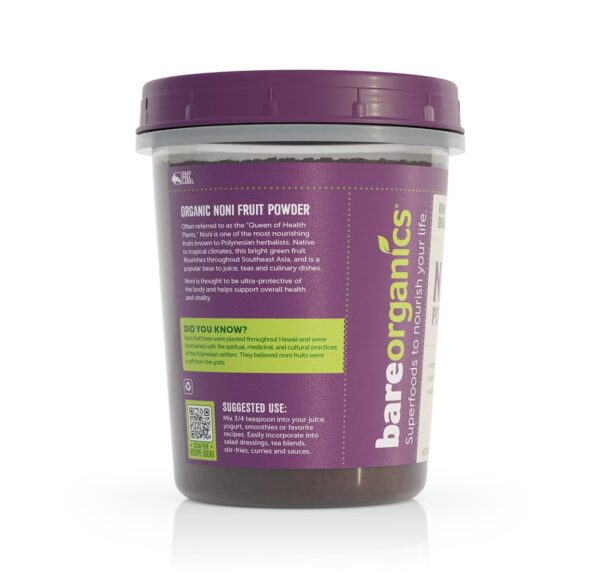 Version 1.0.0 Fruta Noni seca orgánica BareOrganics polvo suplemento