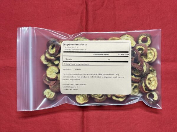 Version 1.0.0 Fruto Shan Zha Crataegi rebanado y seco en envase