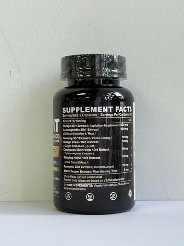 Detalle de ingredientes en etiqueta de Shilajit