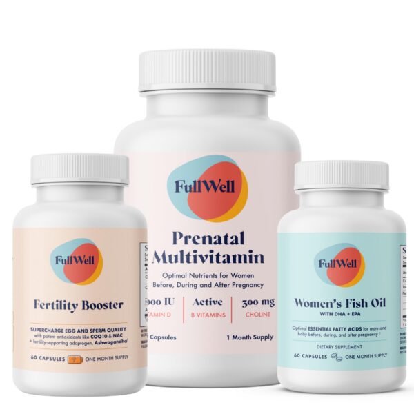 FullWell Fertility Trio multivitamínico prenatal y potenciador de fertilidad