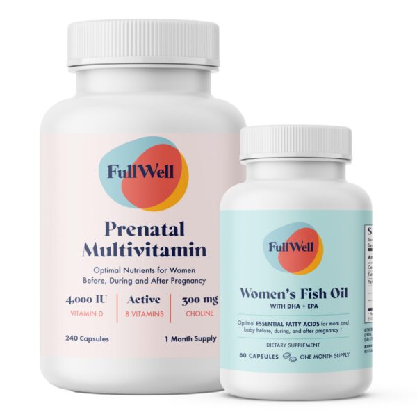 FullWell vitaminas prenatales con DHA y aceite de pescado omega 3