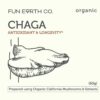 Etiqueta y empaque de Fun Earth Chaga Powder