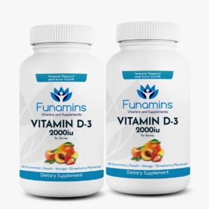 Version 1.0.0 Funamins D3 Gummies frasco frontal
