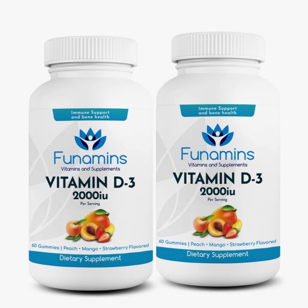 Version 1.0.0 Funamins D3 Gummies frasco frontal