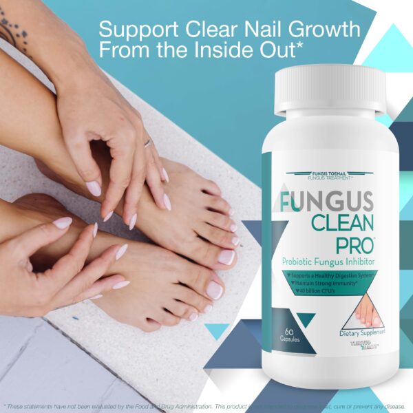 Fungus Clean Pro frasco 60 cápsulas suplemento para hongos uñas