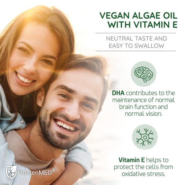 Detalle de cápsulas de Omega-3 de algas