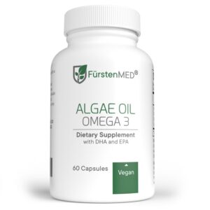 Frasco de cápsulas omega-3 de algas FürstenMED