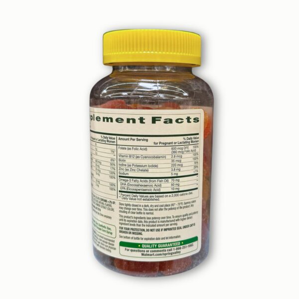 Etiqueta de gomitas prenatales