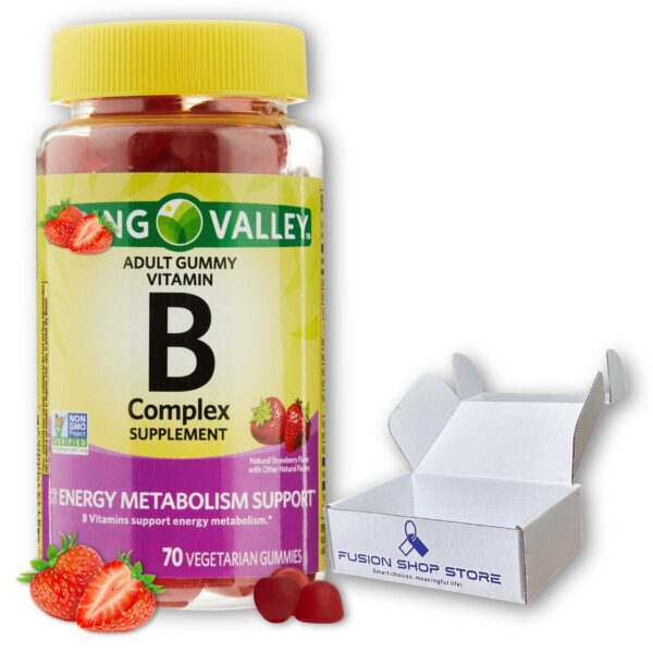 Gomitas sabor fresa B Complex frasco frontal