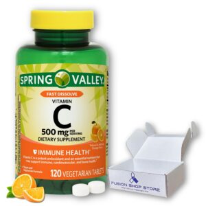 Tabletas vitamina C Fusion Shop Store sabor naranja - frontal