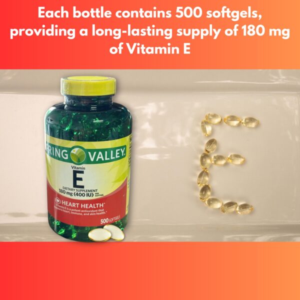 Frasco de Vitamina E sobre mesa