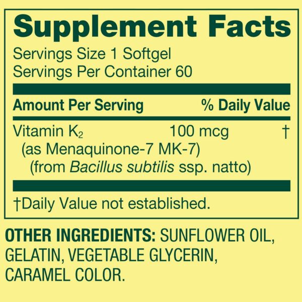 Version 1.0.0 Caja y etiqueta de Vitamina K2