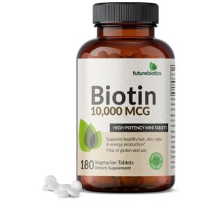 Version 1.0.0 Futurebiotics biotina 10,000 mcg tabletas apoyo cabello y piel