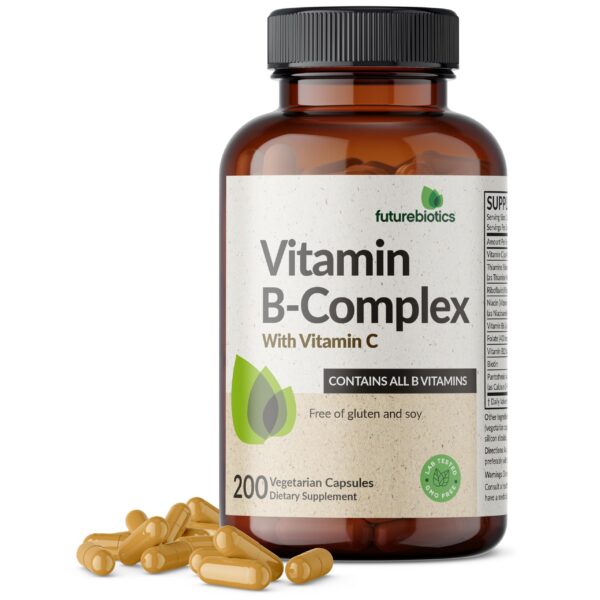 Futurebiotics complejo vitamina B más vitamina C 200 cápsulas vegetarianas