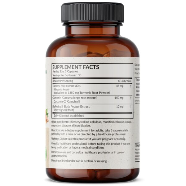 Cápsulas suplementarias de Futurebiotics Cúrcuma con BioPerine para absorción