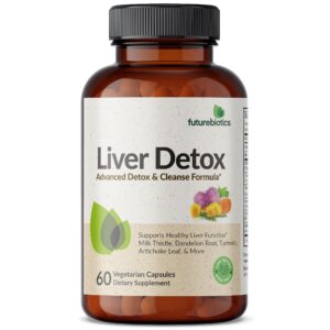 Futurebiotics detox hígado cápsulas embalagem frontal