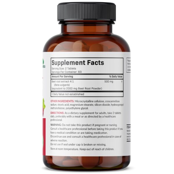 Etiqueta frontal del frasco Futurebiotics Remolacha Extracto