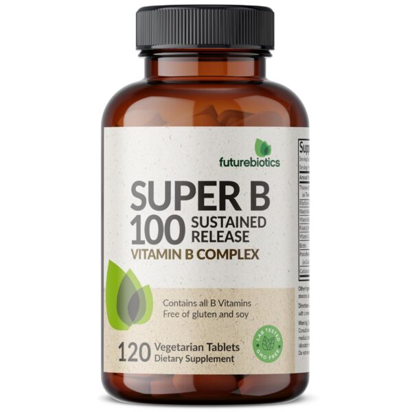 Frente del envase Futurebiotics Super B 100 tableta vegetariana