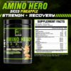 Frente y etiqueta de Amino Hero piña