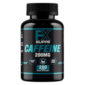 Frente de la botella FXSUPPS cafeína 200 mg