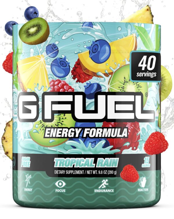 Version 1.0.0 Frente del envase G Fuel Tropical Rain