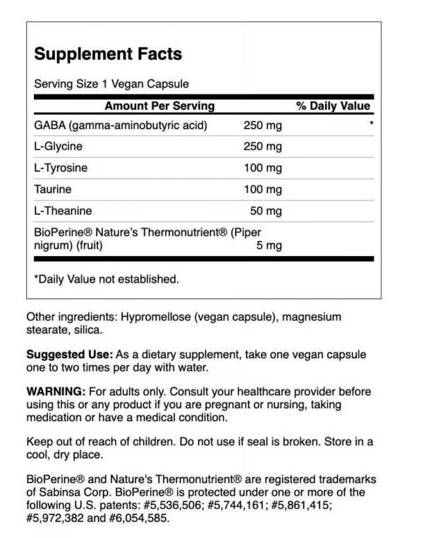 Etiqueta de Gabapplex con L-Tirosina