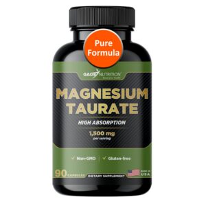Frente de la etiqueta de Gade Nutrition Magnesium Taurate