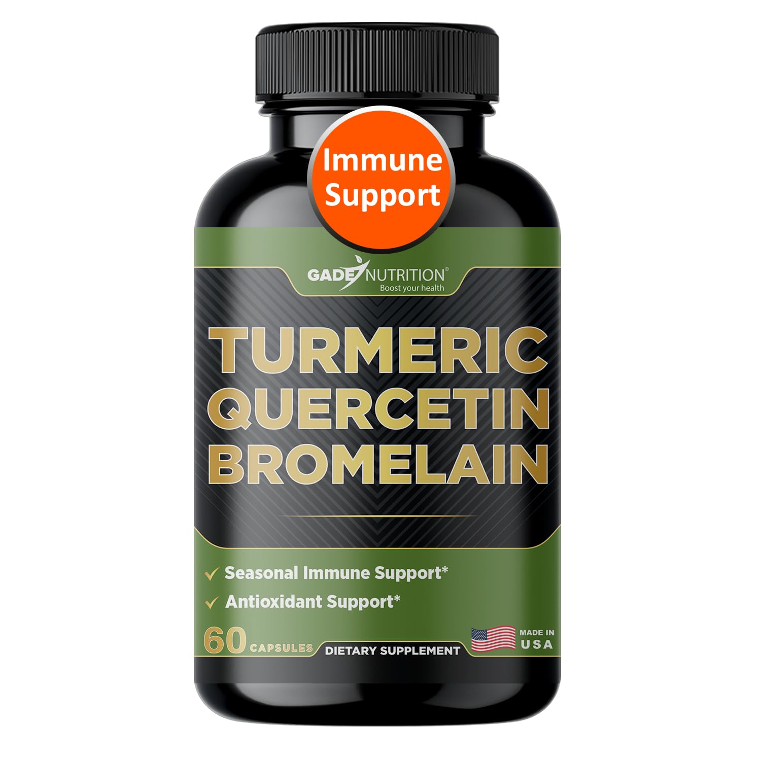 Gade Nutrition Turmeric with Quercetin and Bromelain, 500 mg
