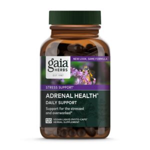 Frasco de Gaia Herbs Adrenal Health Daily Support