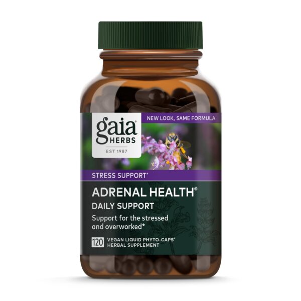 Frasco de Gaia Herbs Adrenal Health Daily Support