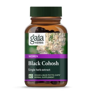 Gaia Herbs Black Cohosh cápsulas líquidas veganas para menopausia
