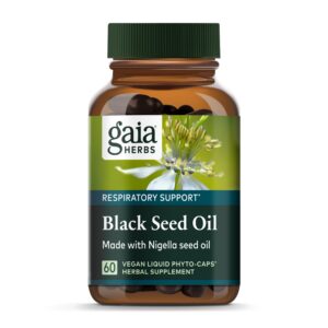 Gaia Herbs Aceite de Semilla Negra botella frontal
