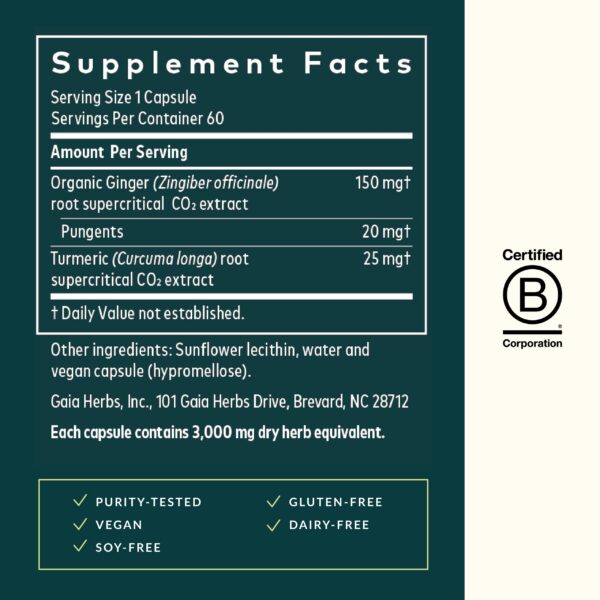 Gaia Herbs Ginger Supreme caja frontal suplemento