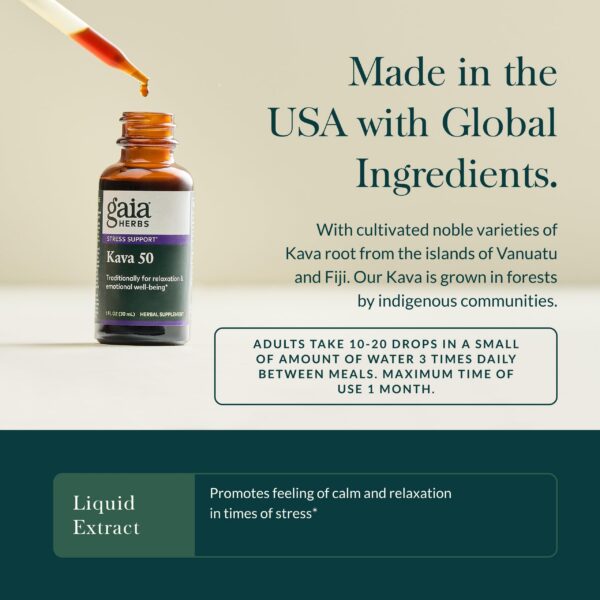 Gaia Herbs Kava Root líquido natural para estrés y calma