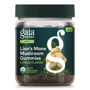 Gaia Herbs Melena de León gominolas veganas suplemento natural para cerebro