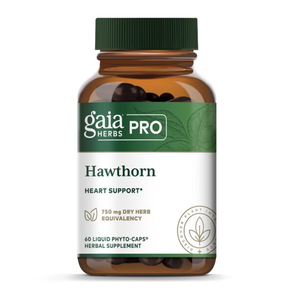 Gaia Herbs Pro Hawthorn etiqueta y envase