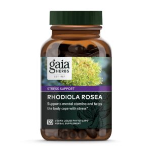 Gaia Herbs Rhodiola Rosea suplemento natural para estrés 120 cápsulas