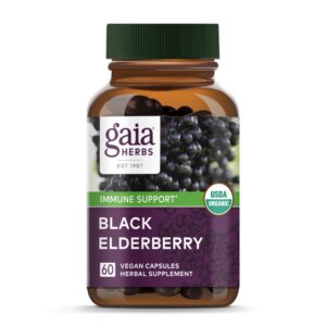 Gaia Herbs Sauco Negro cápsulas veganas paquete frontal