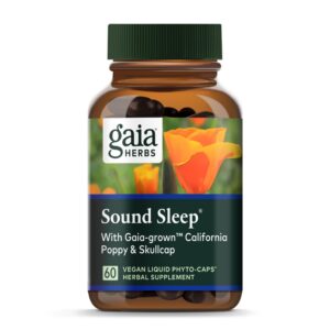 Gaia Herbs Sound Sleep suplemento natural para dormir 60 cápsulas veganas