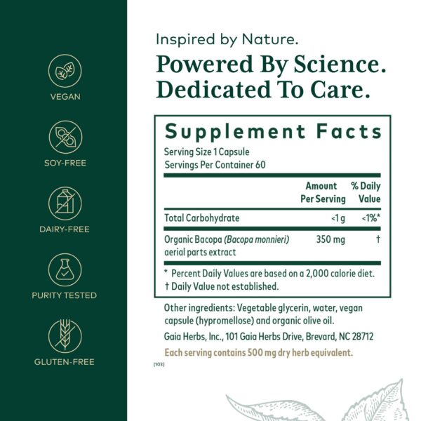 Gaia PRO Bacopa cápsulas lado paquete