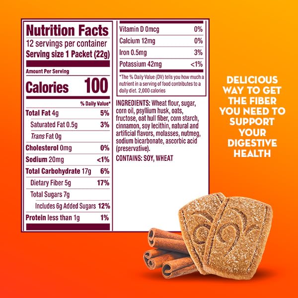 Galletas finas de fibra Metamucil para salud digestiva