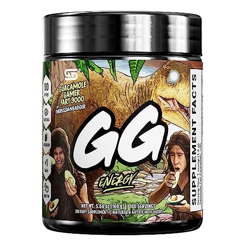 Envase de Gamer Supps GG Energy Guacamole sabor fresa lima para energía