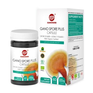 Frasco de cápsulas orgánicas Reishi GANOHERB