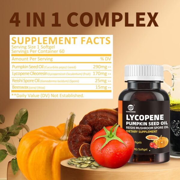 GANOHERB pumpkin seed oil licopeno etiqeuta